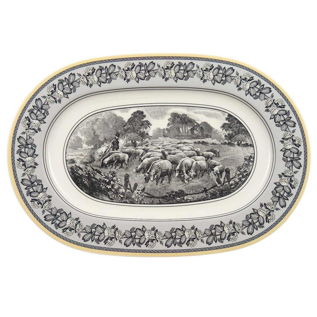 VILLEROY AND BOCH Audun Ferme Oval Servis Tabağı 34 cm D’Maison