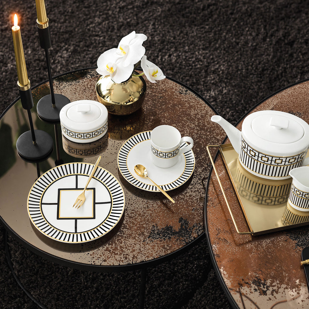 VILLEROY AND BOCH Metrochic Geometrik Desenli Kahve, Çay Fincanı 0,17 L D’Maison