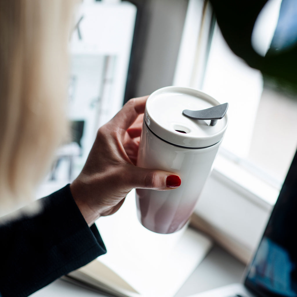 VILLEROY AND BOCH Coffee To Go Pembe Porselen Kupa Termos 0,35L D’Maison