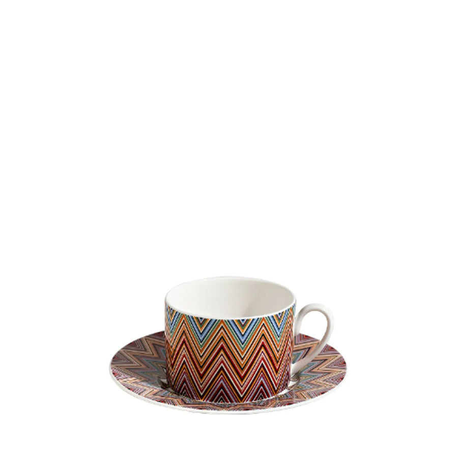 MISSONI HOME Zig Zag Jarris 156 Turuncu Bordo 6 Kişilik Kahve & Çay Fincan ve Tabağ D’Maison