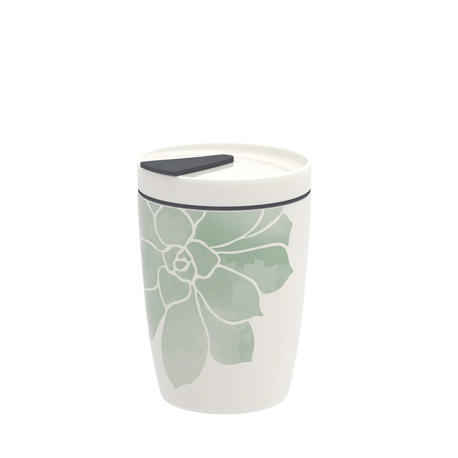 VILLEROY AND BOCH Coffee To Go Yeşil Çiçekli Porselen Kupa Termos 0,29 L D’Maison