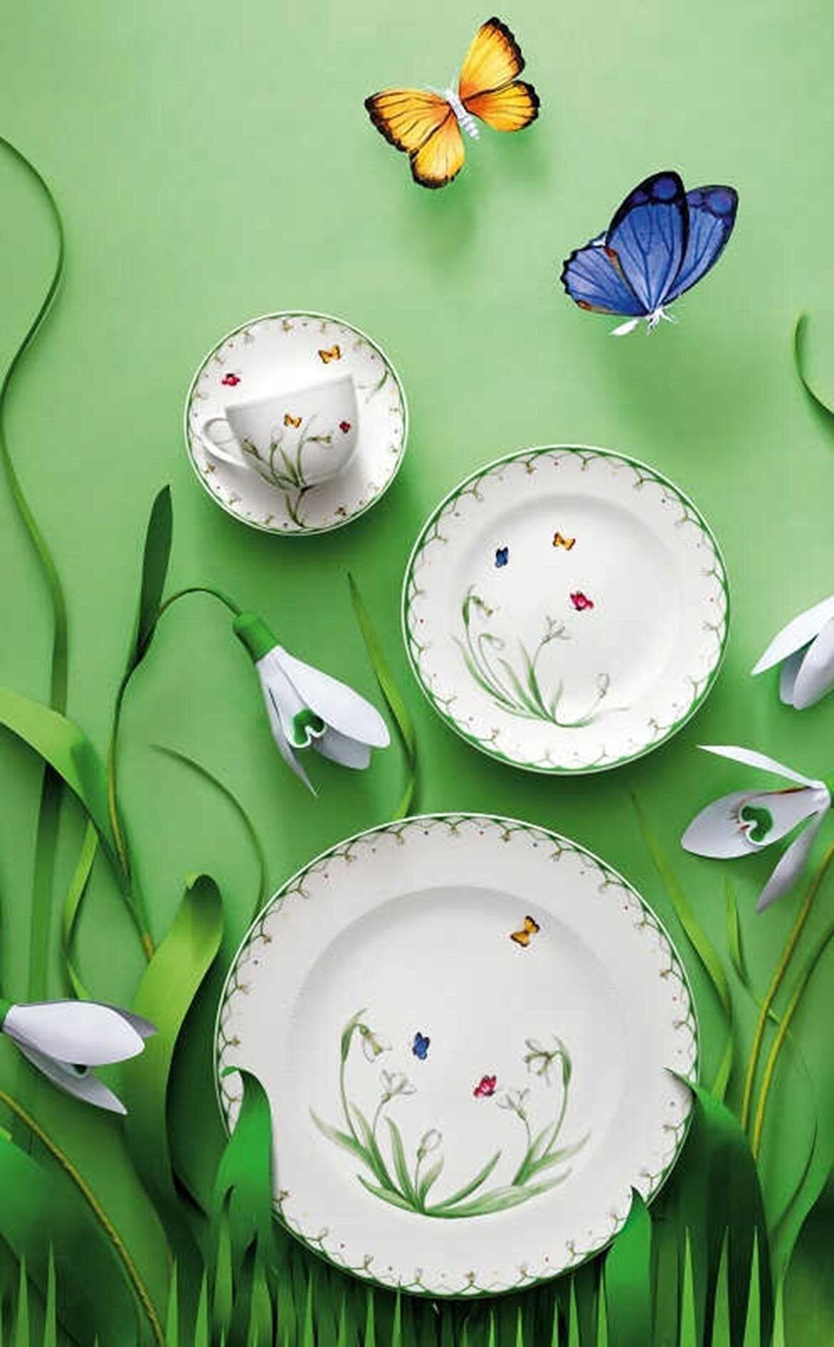 VILLEROY AND BOCH Colourful Spring Çiçek Desenli Kahve, Çay Fincan Tabağı D’Maison