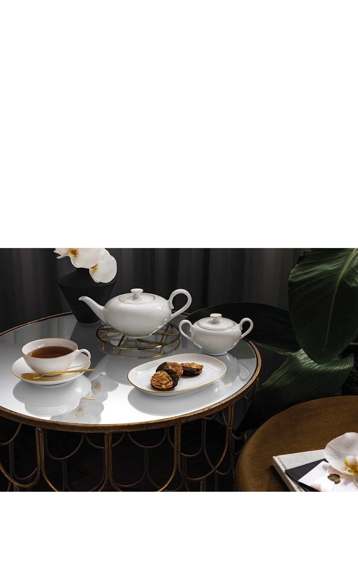 VILLEROY AND BOCH Anmut Beyaz Gold Kahve, Çay Tabağı D’Maison