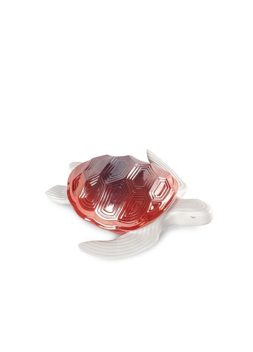 LLADRO H Lladro Kaplumbağa Kırmızı Beyaz 11 cm D’Maison 