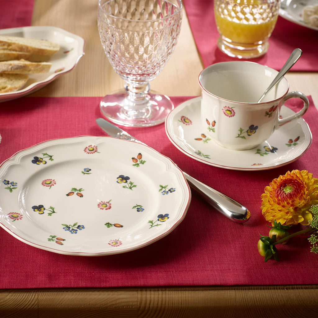 VILLEROY AND BOCH Petite Fleur Çiçek Desenli Kahve, Çay Fincan ve Tabağı D’Maison 
