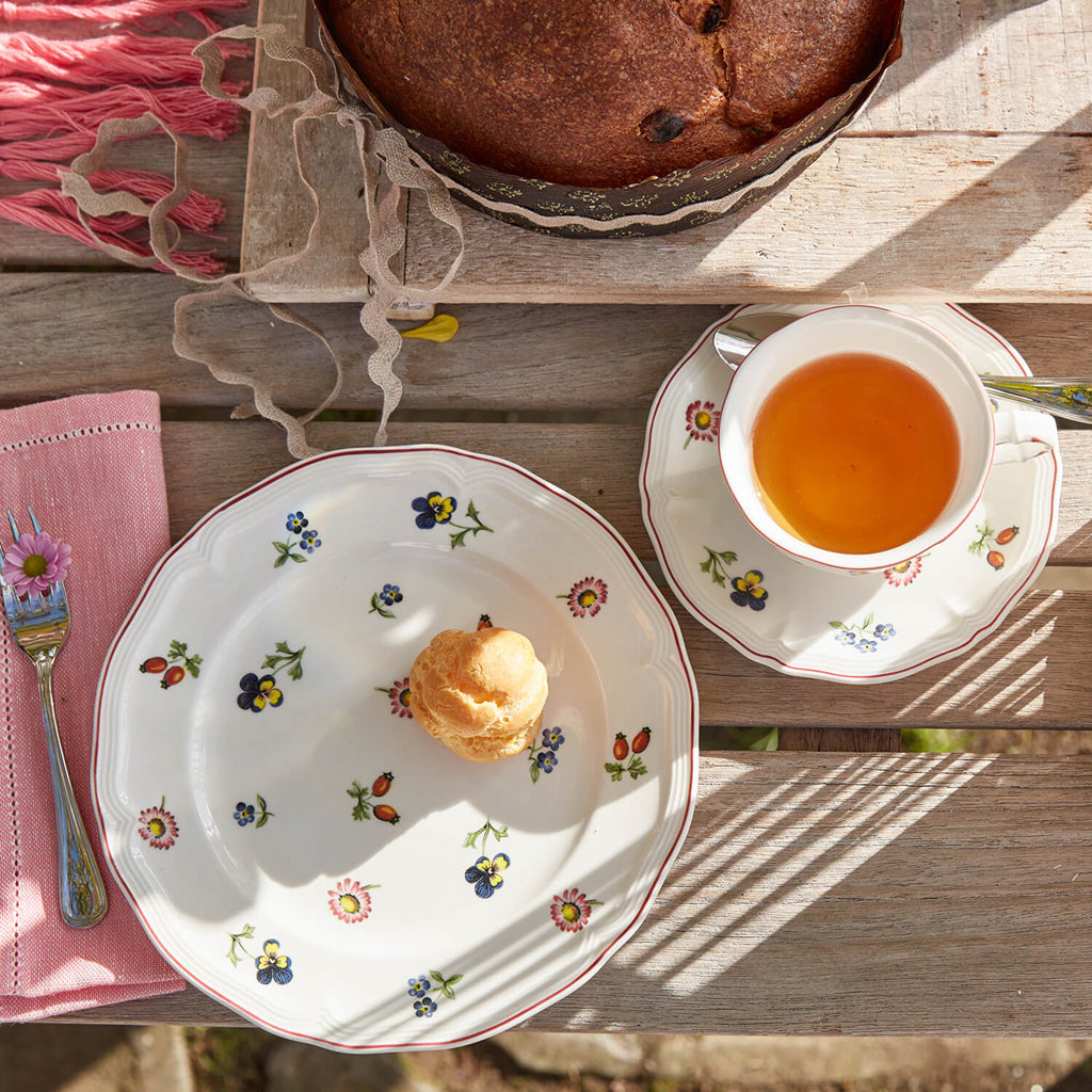 VILLEROY AND BOCH Petite Fleur Çiçek Desenli Kahve, Çay Fincan ve Tabağı D’Maison 