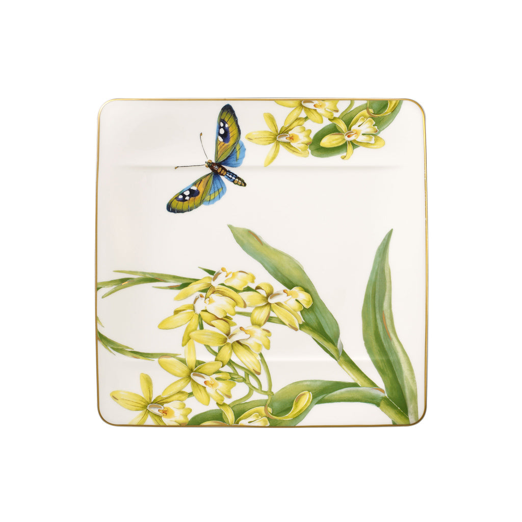 VILLEROY AND BOCH H Amazonia Tropik Desenli Kare Düz Tabak 23 cm D’Maison 