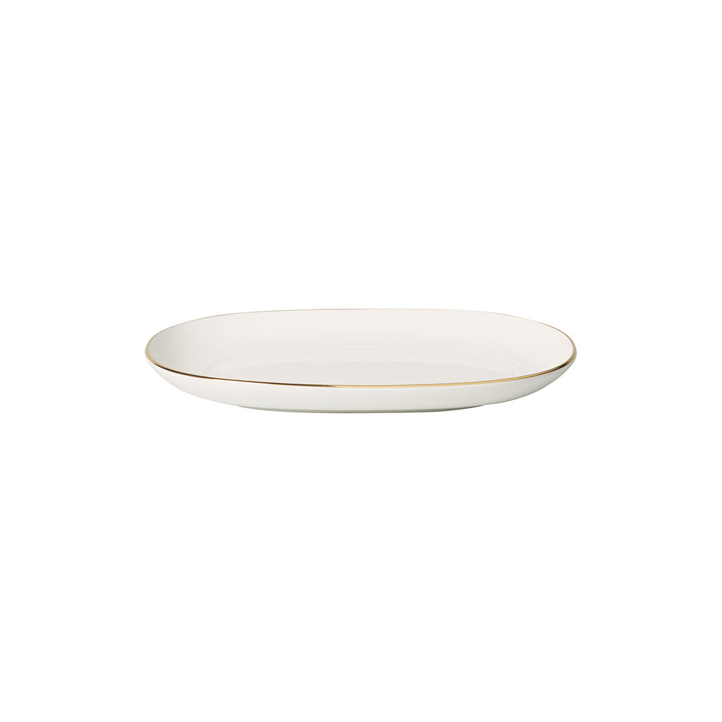 VILLEROY AND BOCH H Anmut Beyaz Gold Oval Servis Tabağı 20 cm D’Maison 