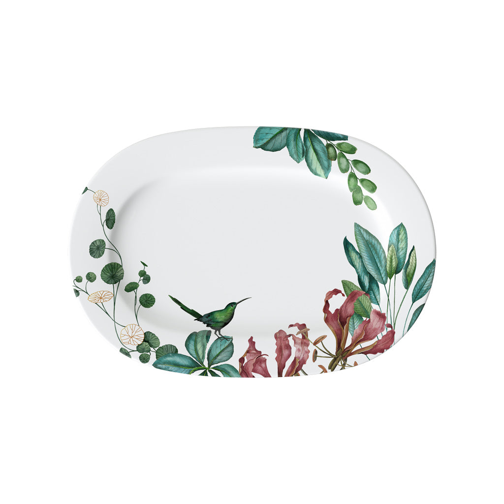 VILLEROY AND BOCH H Avarua Tropik Desenli Oval Servis Tabağı 41 cm D’Maison 