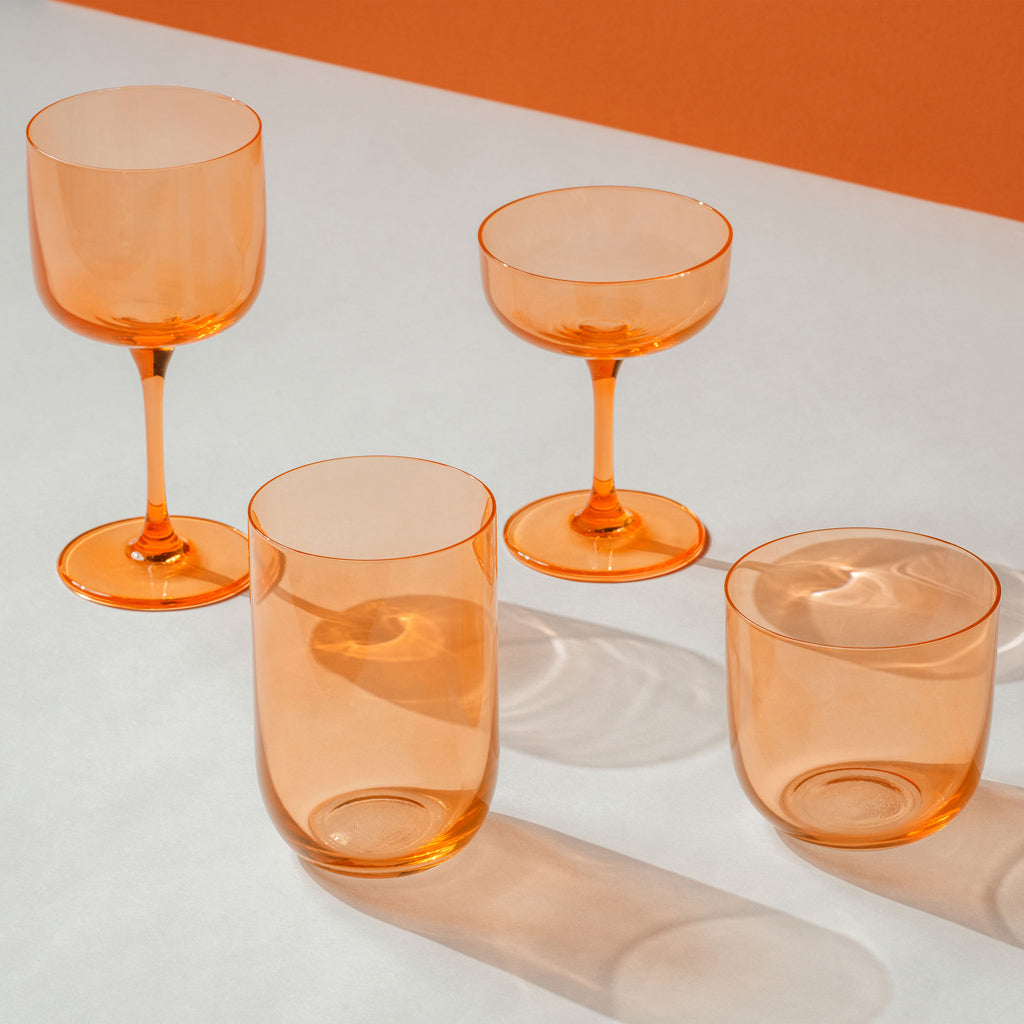 VILLEROY AND BOCH H Like Turuncu Kristal Su, Meşrubat Bardağı 2'li Set D’Maison 