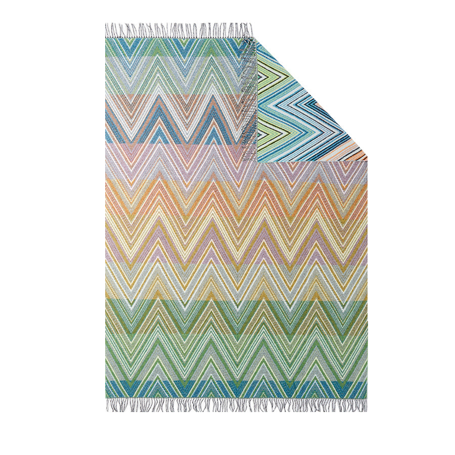 MISSONI HOME Plume Yeşil Çok Renkli Zigzag Desenli Koltuk Şalı D’Maison 