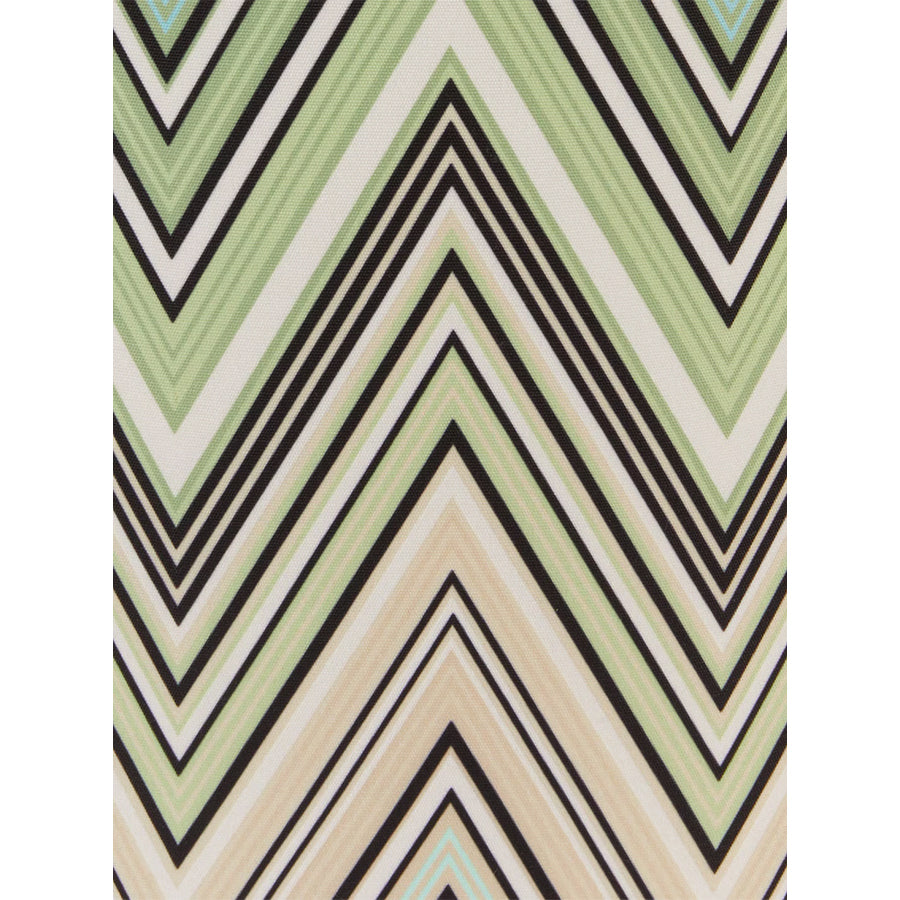 Kew_Outdoor 170 - Turkuaz-Mavi Zigzag Desen Yuvarlak Puf 40 x 30 cm