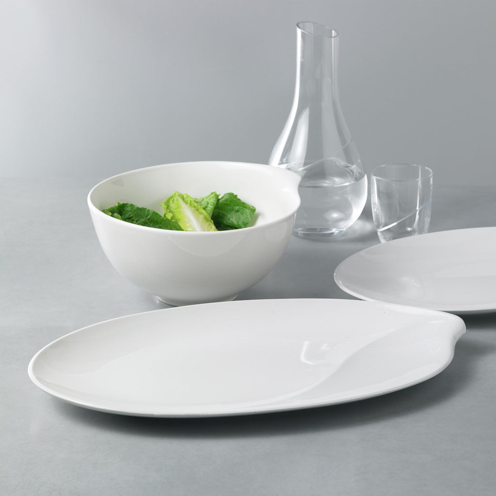 VILLEROY AND BOCH H Flow Beyaz Oval Servis Tabağı 36 cm D’Maison 