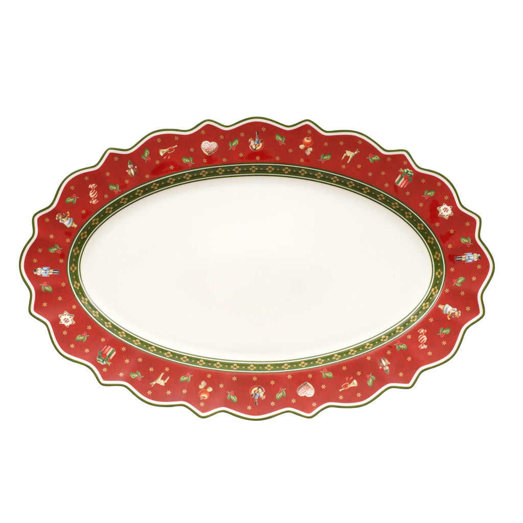 VILLEROY AND BOCH H Toy's Delight Yılbaşı Oval Servis Tabağı 50 cm D’Maison 