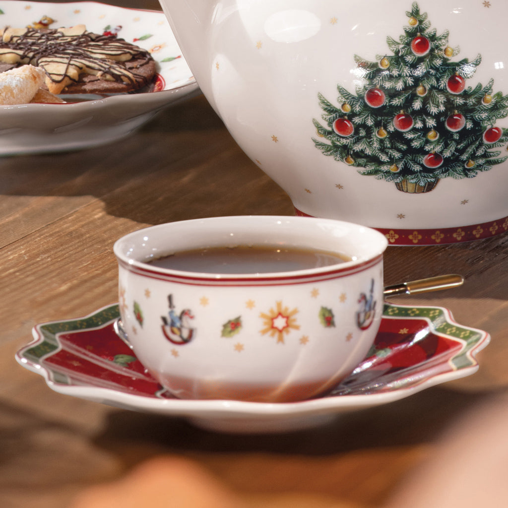 VILLEROY AND BOCH Toy's Delight Yılbaşı Kahve, Çay Fincan Tabağı D’Maison 