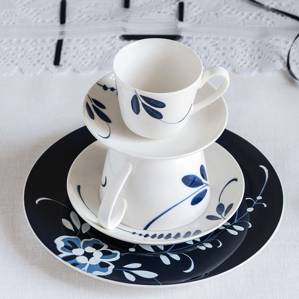 VILLEROY AND BOCH H Old Luxembourg Brindille Blue Blanc Kahve, Çay Fincanı 0,20 L D’Maison 