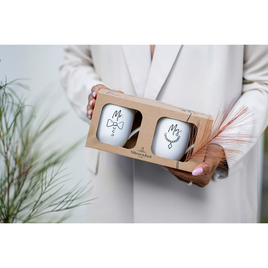 VILLEROY AND BOCH Statement Mesajlı Kupa 'Mr And Mrs' 2Li Set D’Maison 