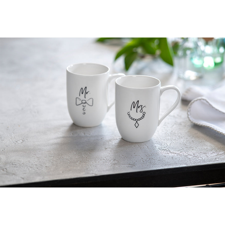 VILLEROY AND BOCH Statement Mesajlı Kupa 'Mr And Mrs' 2Li Set D’Maison 