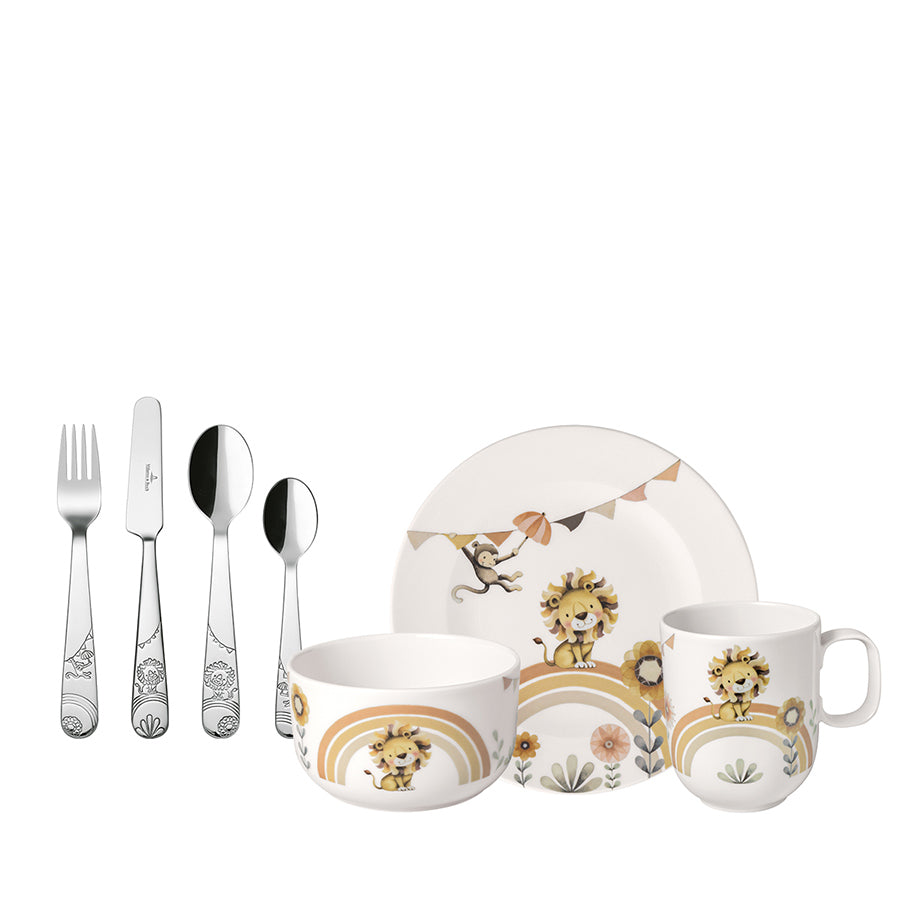 VILLEROY AND BOCH Roar Like A Lion 7 Parça Porselen Çocuk Yemek Seti D’Maison 