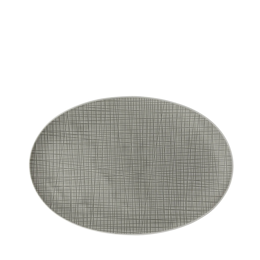 ROSENTHAL Mesh Gri Oval Porselen Servis Tabağı 34 cm D’Maison 