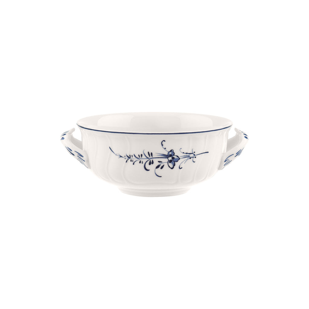 VILLEROY AND BOCH H Old Luxembourg Blue Blanc Çift Kulplu Kase D’Maison 