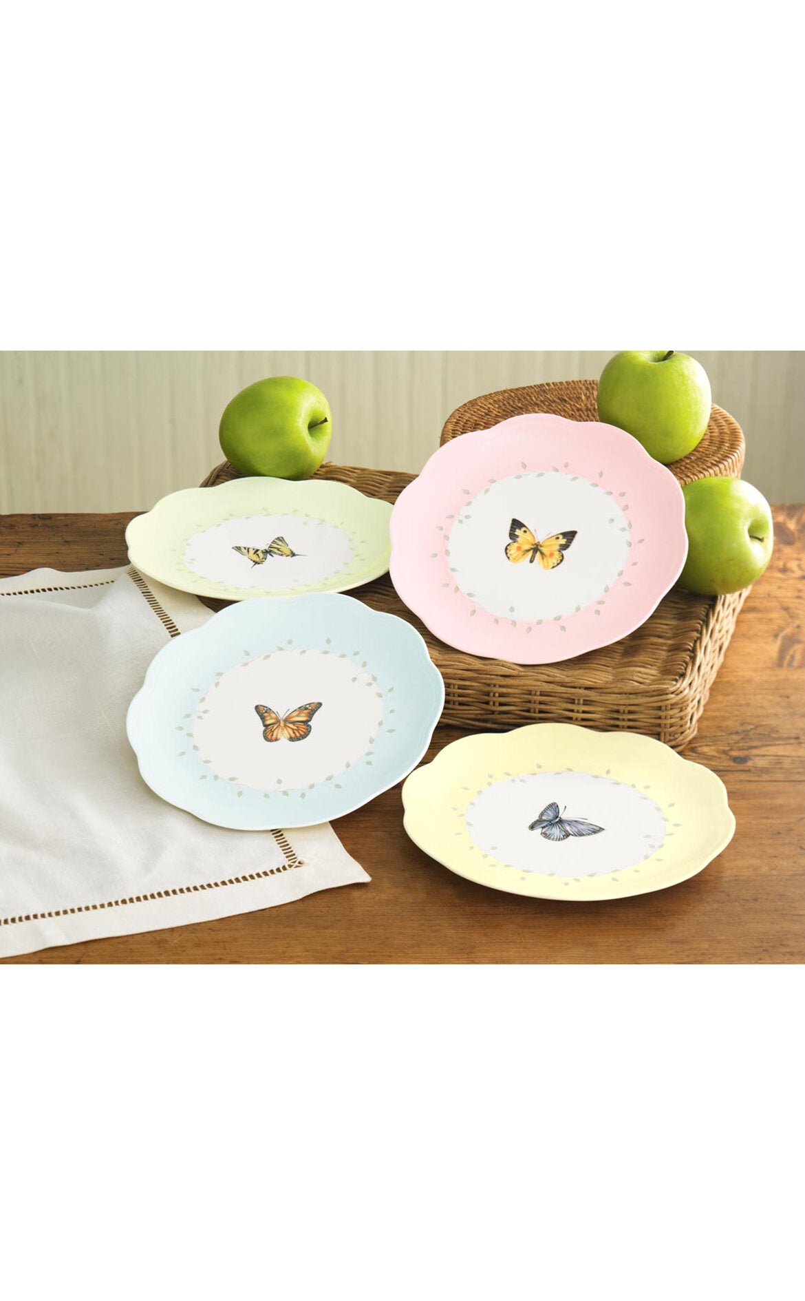 LENOX H Butterfly Pasta Tabağı, 20cm, 4 Renk, 4'lü Set D’Maison 