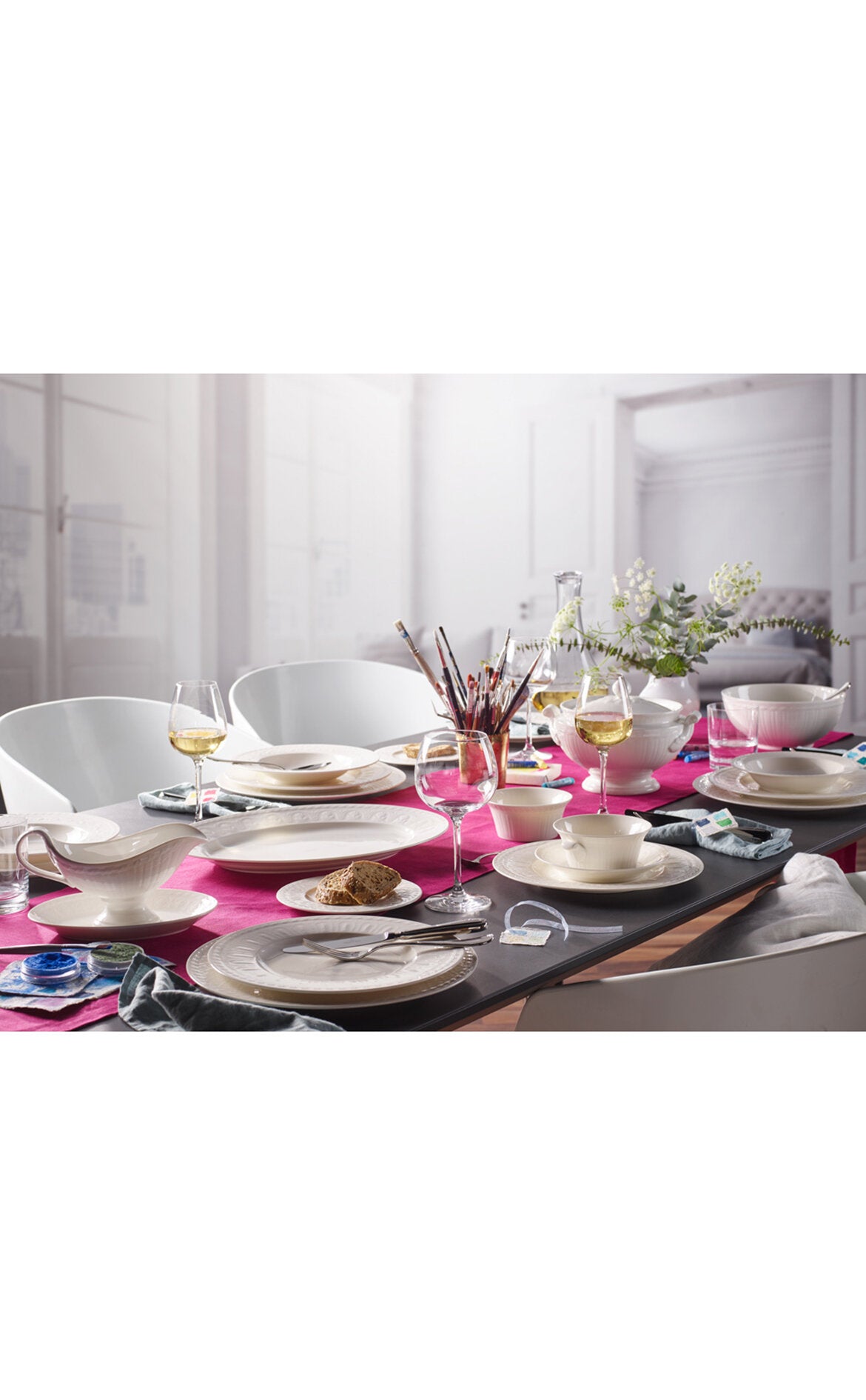 VILLEROY AND BOCH Cellini Beyaz Oval Servis Tabağı 40 cm D’Maison 