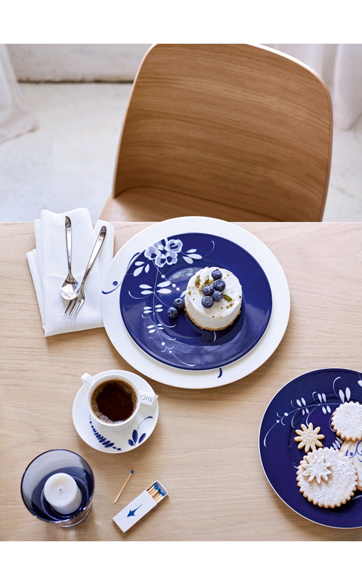 VILLEROY AND BOCH H Old Luxembourg Brindille Blue Blanc Kahve, Çay Fincan Tabağı D’Maison 