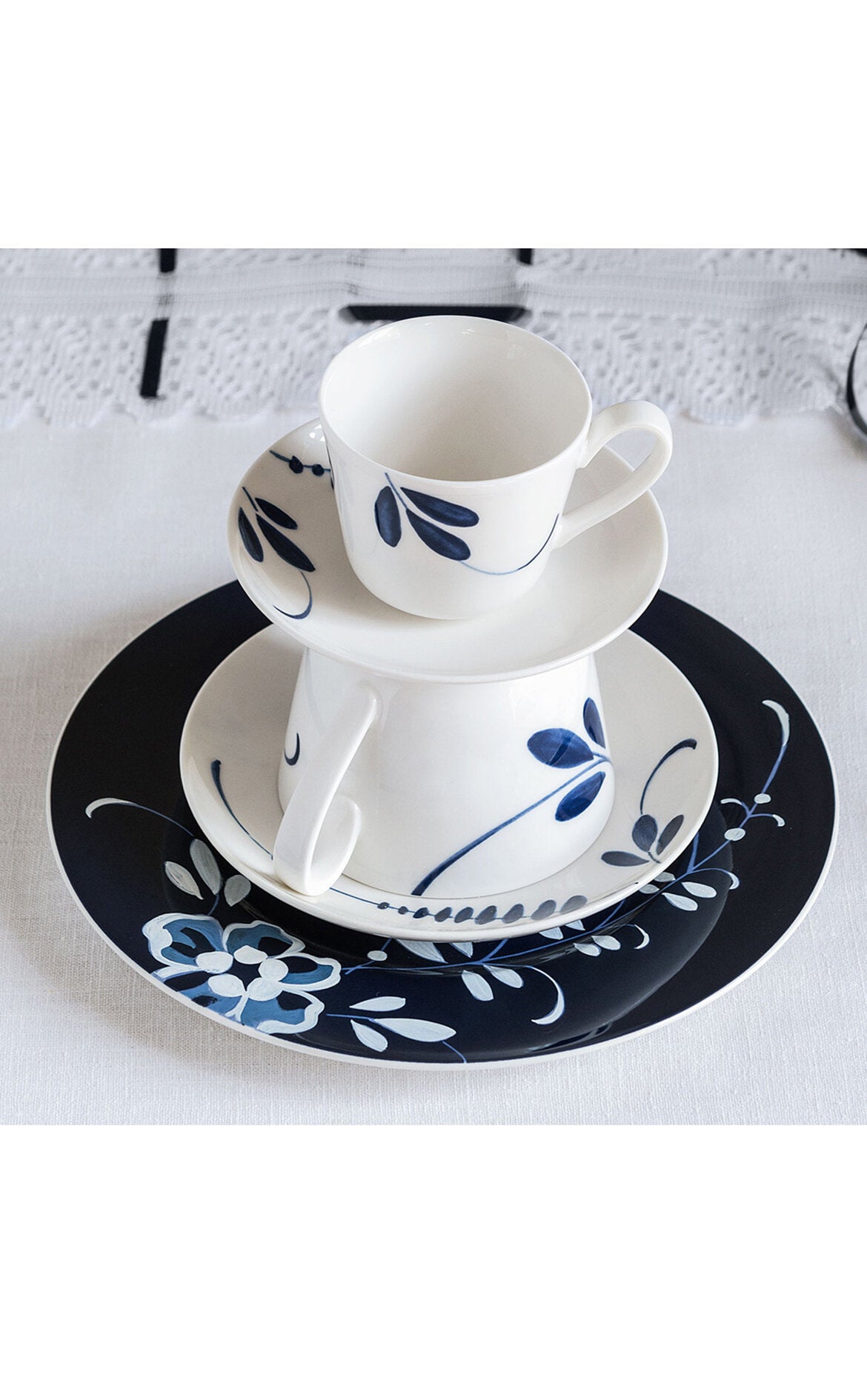 VILLEROY AND BOCH H Old Luxembourg Brindille Blue Blanc Pasta Tabağı 22 cm D’Maison 