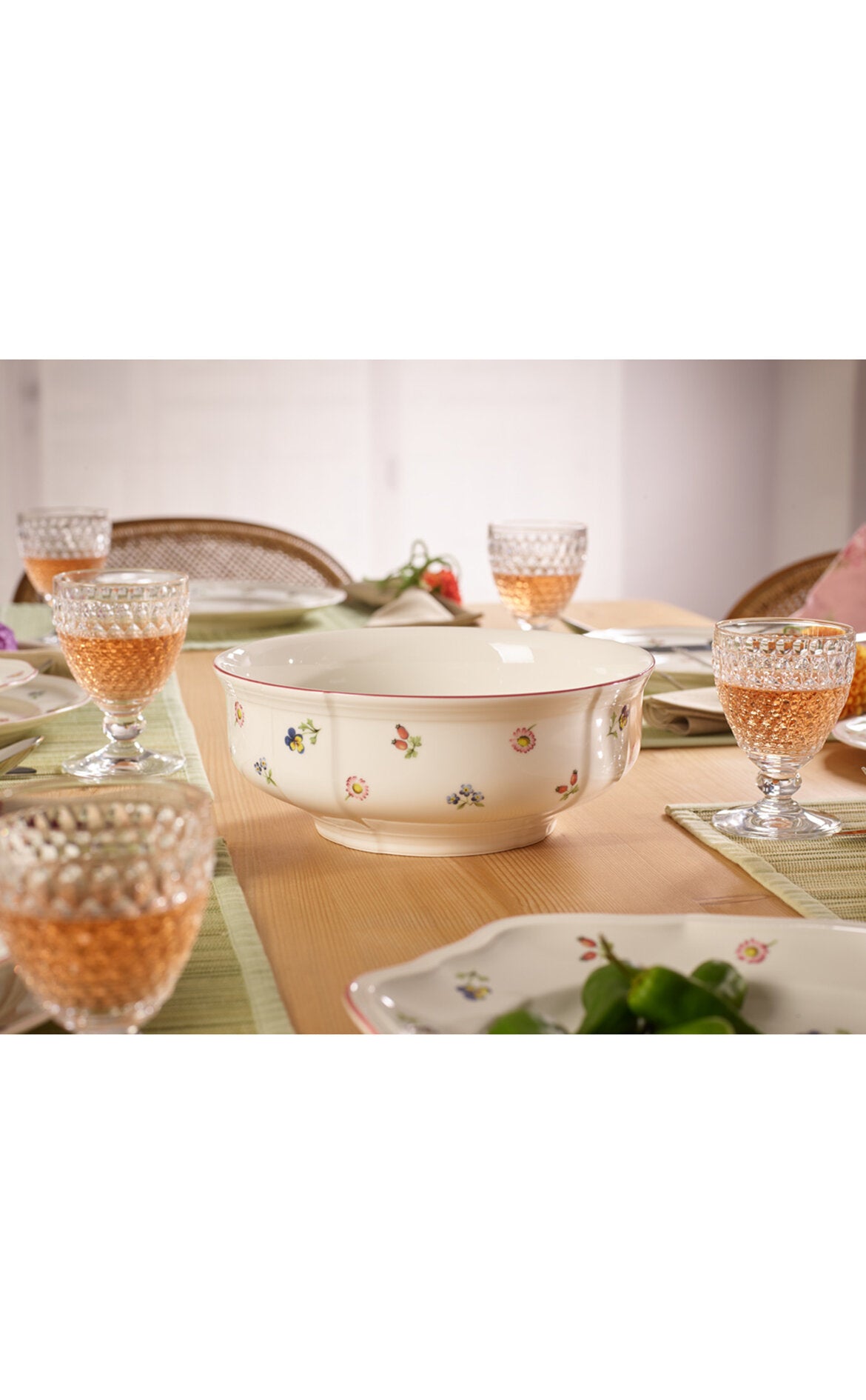 VILLEROY AND BOCH H Petite Fleur Çiçek Desenli Servis Kasesi 21 cm D’Maison 