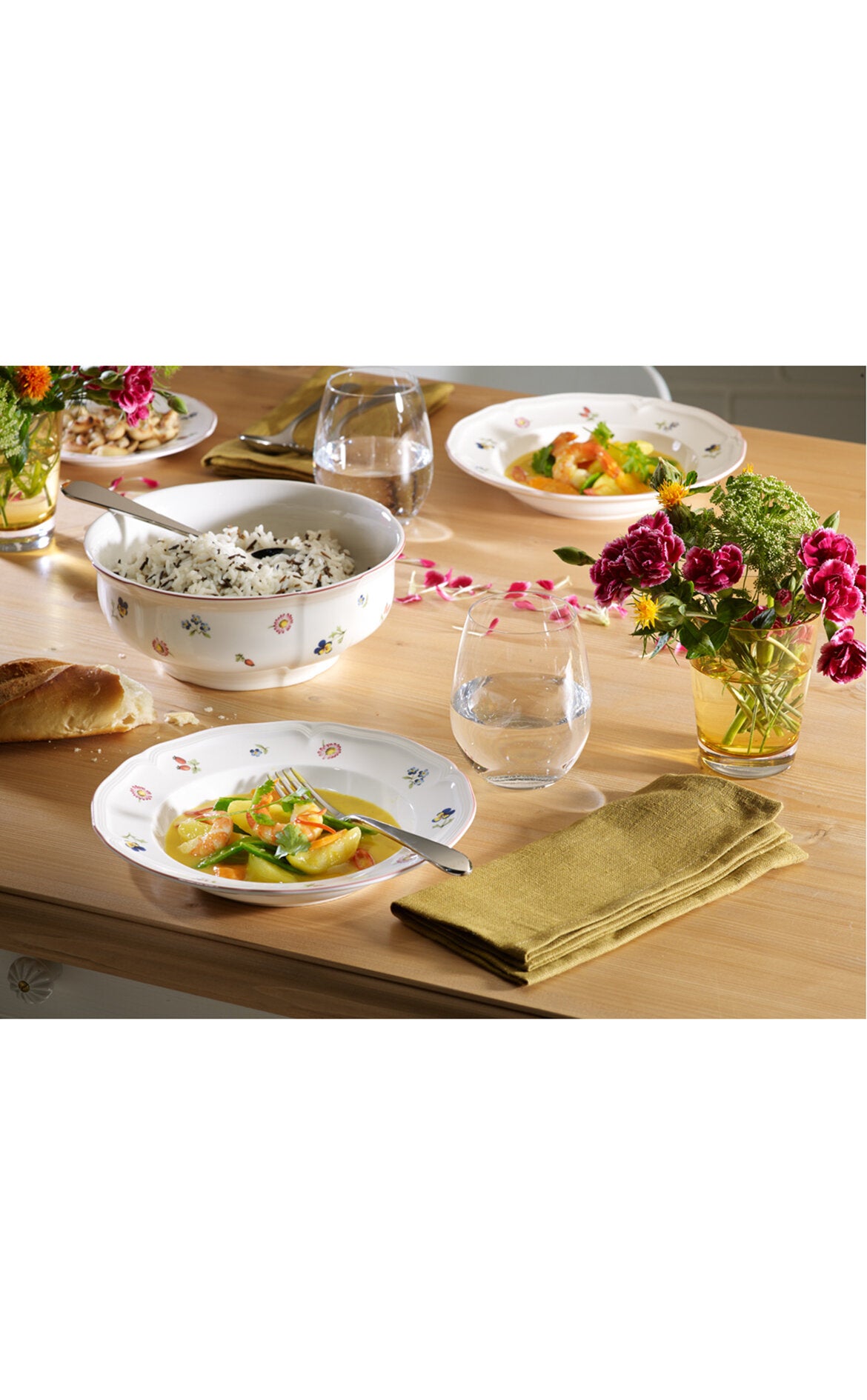 VILLEROY AND BOCH H Petite Fleur Çiçek Desenli Servis Kasesi 21 cm D’Maison 