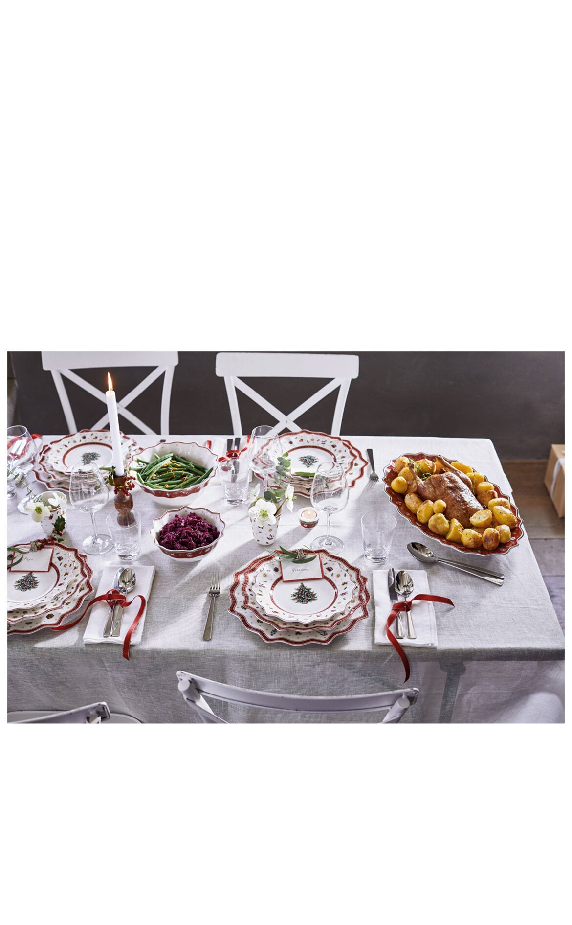 VILLEROY AND BOCH Toy's Delight Yılbaşı Oval Servis Tabağı 38 cm D’Maison 