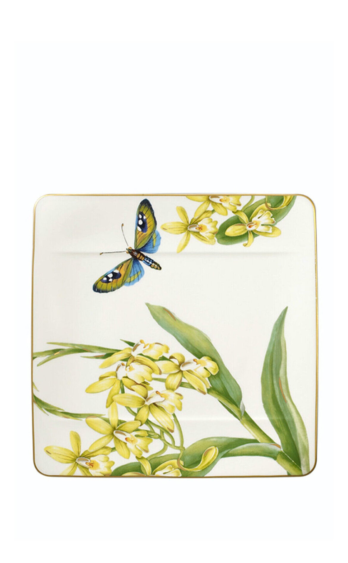 VILLEROY AND BOCH H Amazonia Tropik Desenli Kare Düz Tabak 23 cm D’Maison 