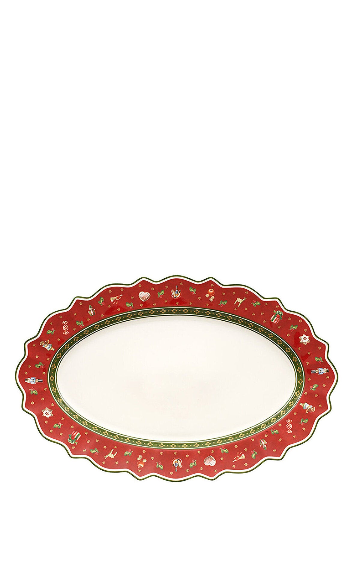 VILLEROY AND BOCH H Toy's Delight Yılbaşı Oval Servis Tabağı 50 cm D’Maison 