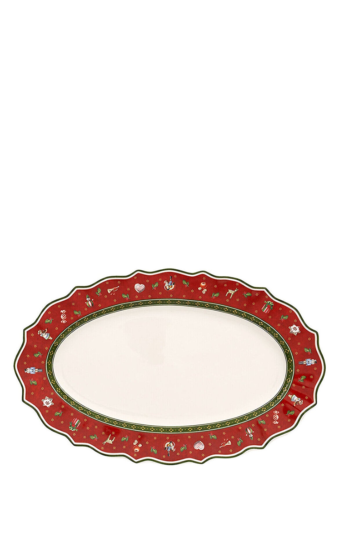 VILLEROY AND BOCH Toy's Delight Yılbaşı Oval Servis Tabağı 38 cm D’Maison 