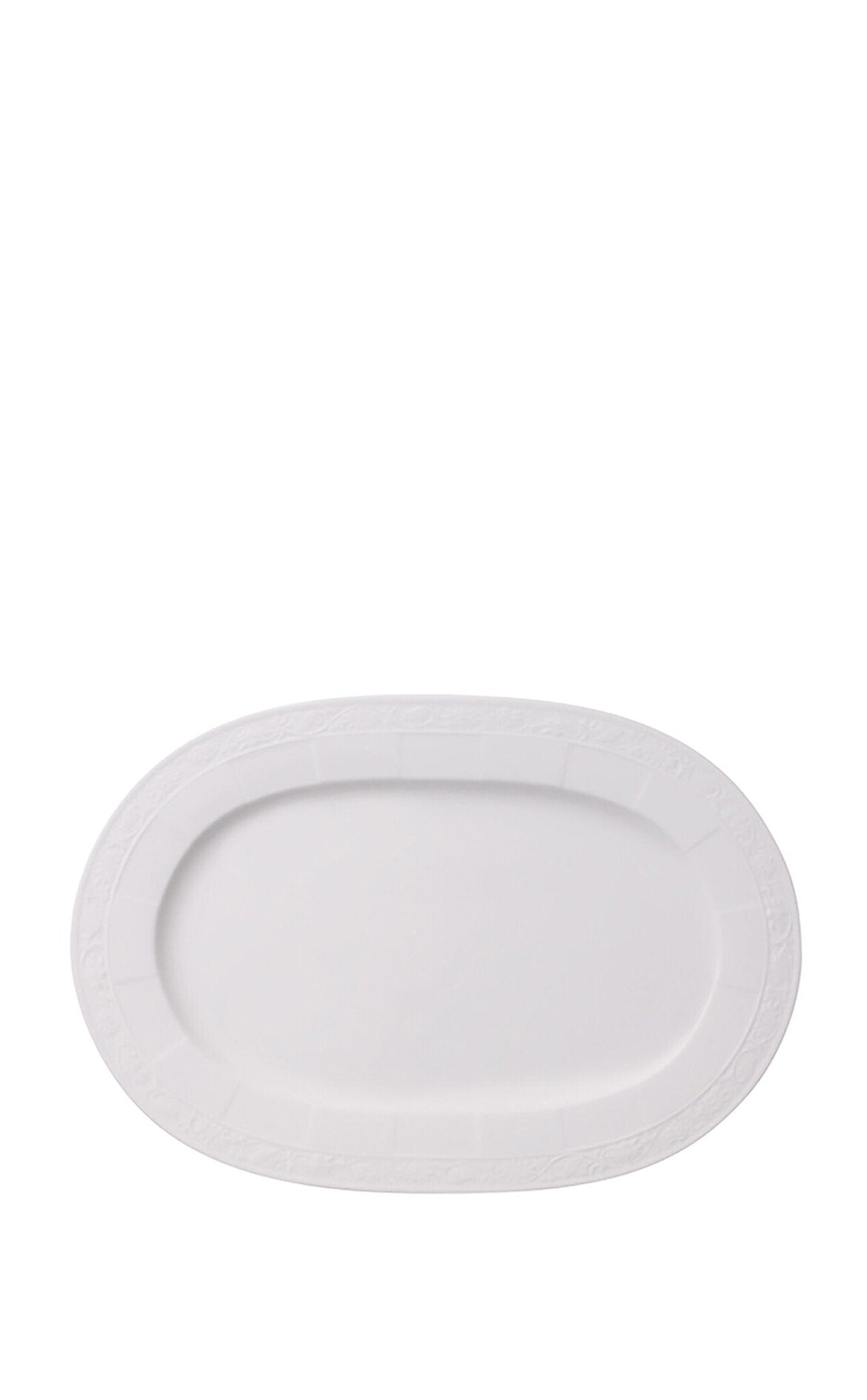 VILLEROY AND BOCH H White Pearl Beyaz Oval Servis Tabağı 35 cm D’Maison 