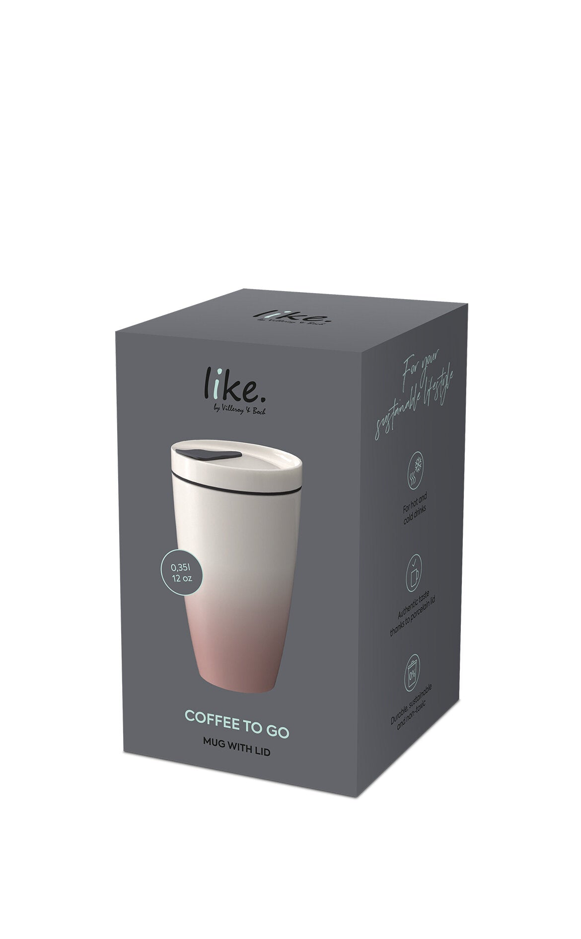 VILLEROY AND BOCH H Coffee To Go Pembe Porselen Kupa Termos 0,35L D’Maison 