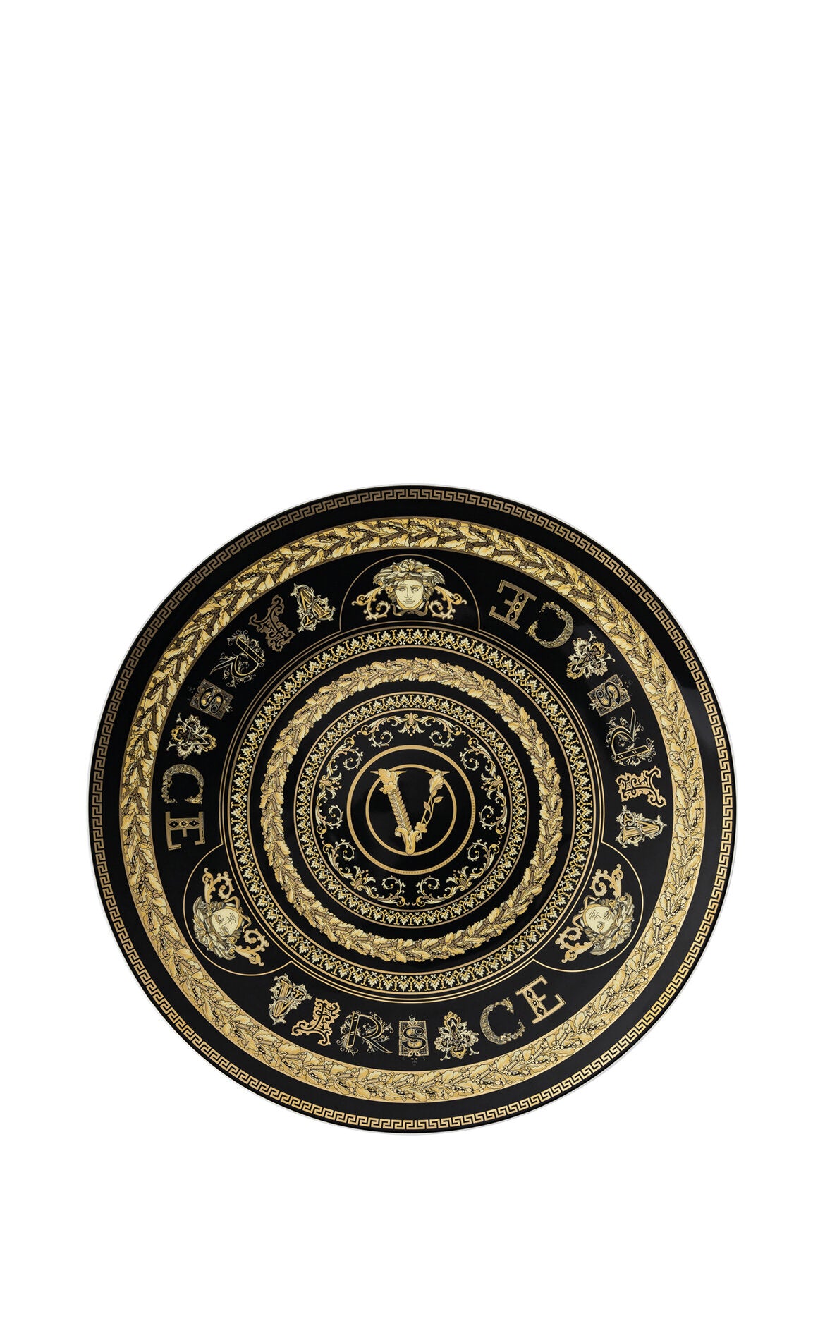 VERSACE Virtus Gala Siyah Porselen Servis Tabağı 33 cm D’Maison 