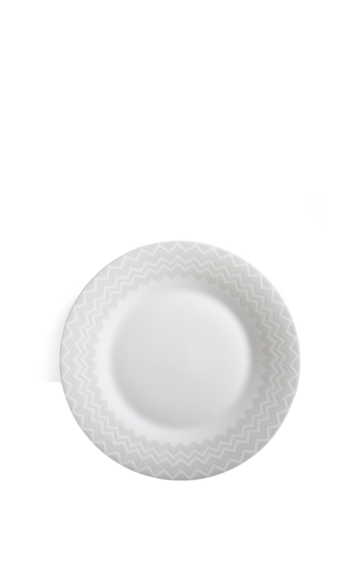 MISSONI HOME Zig Zag White Beyaz Gri, Yemek Tabağı 27,5 cm D’Maison 