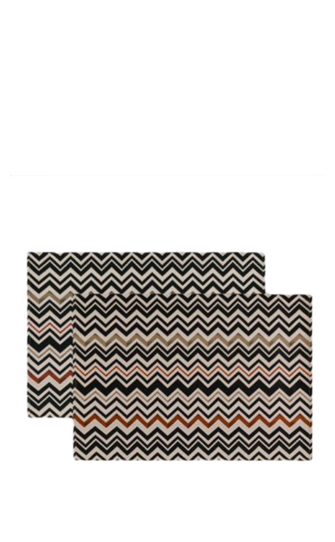 MISSONI HOME Belfast 160 - Siyah-Bej Zigzag Desen Amerikan Servis 2'li Set 38 x 52 cm D’Maison 