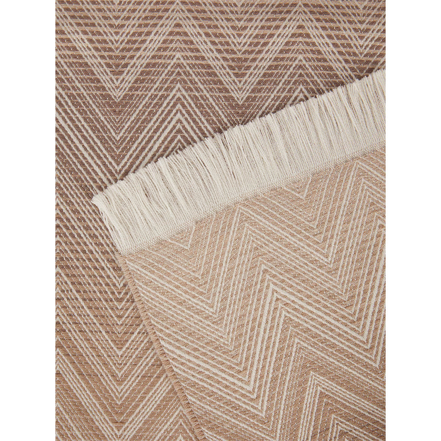 MISSONI HOME Timmy Bej Beyaz Zigzag Desenli %100 Yün Koltuk Şalı D’Maison 