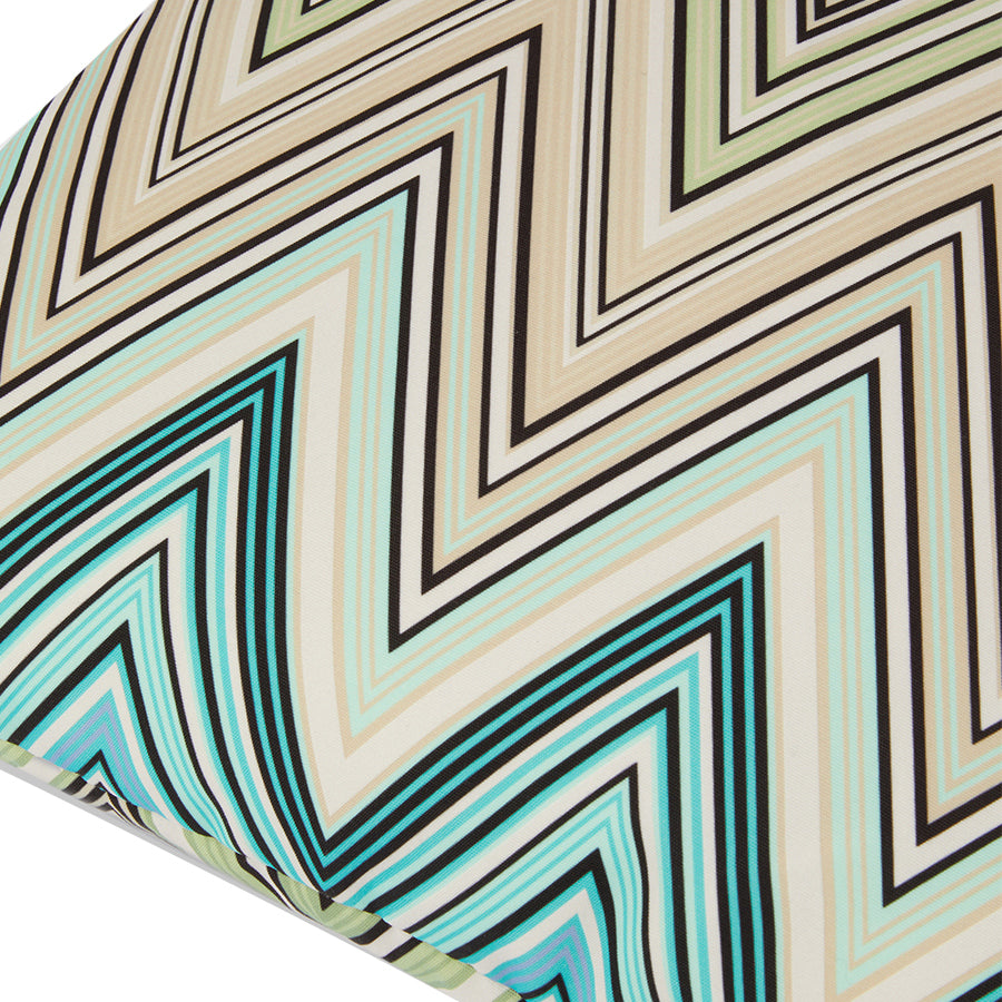 MISSONI HOME Kew Outdoor Turkuaz Çok Renkli Zigzag Desenli Dış Mekan Dekoratif Yastık 60 x 60 cm D’Maison 