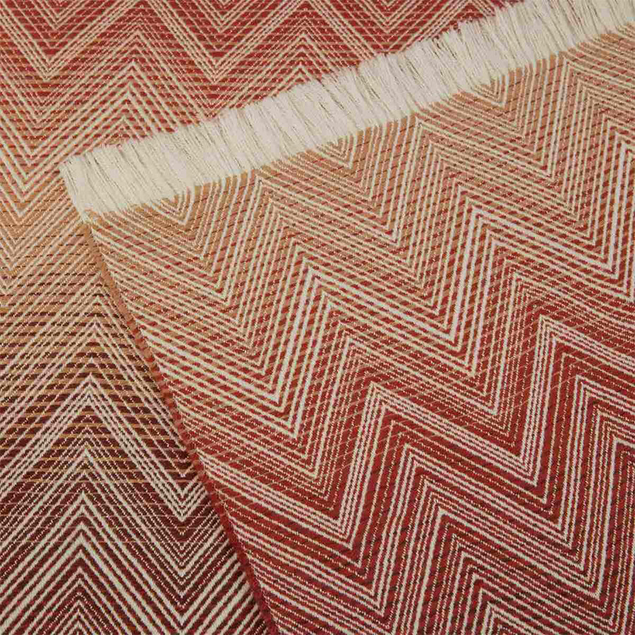 MISSONI HOME Timmy Bronz Beyaz Zigzag Desenli %100 Yün Koltuk Şalı D’Maison 