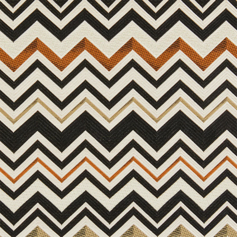 Belfast 160 - Siyah-Bej Zigzag Desen Runner 50 x 140 cm