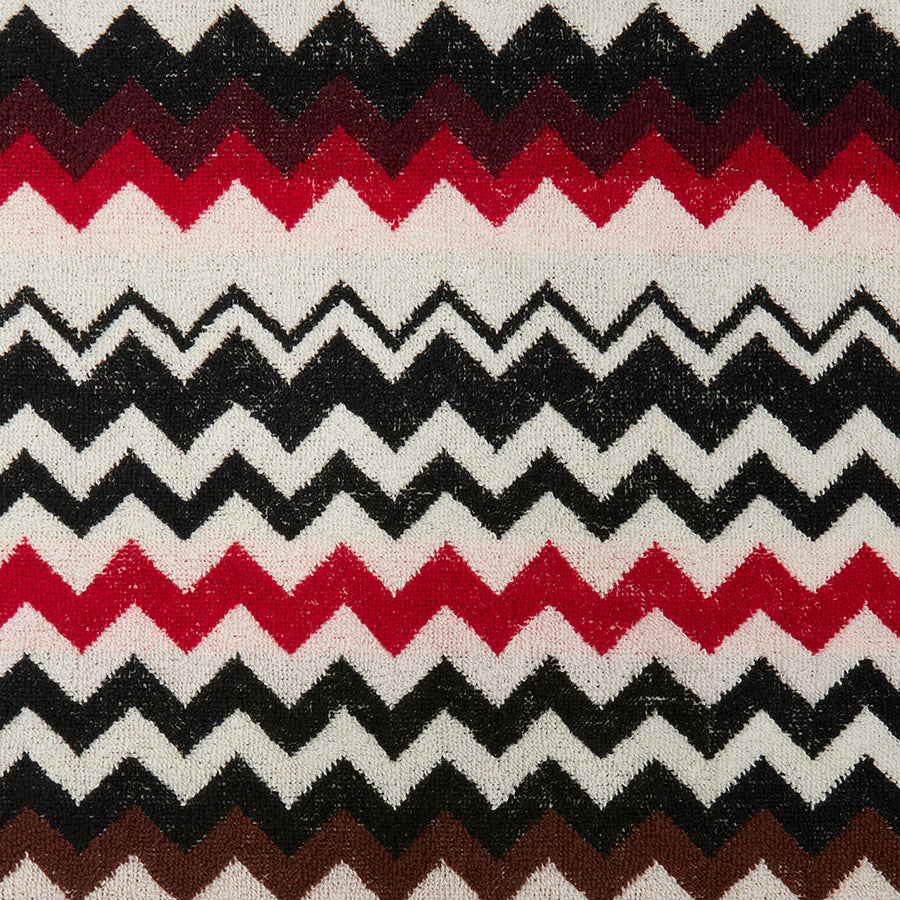 Best 156  Kırmızı Çok Renkli Zigzag Desenli Yüz Havlusu