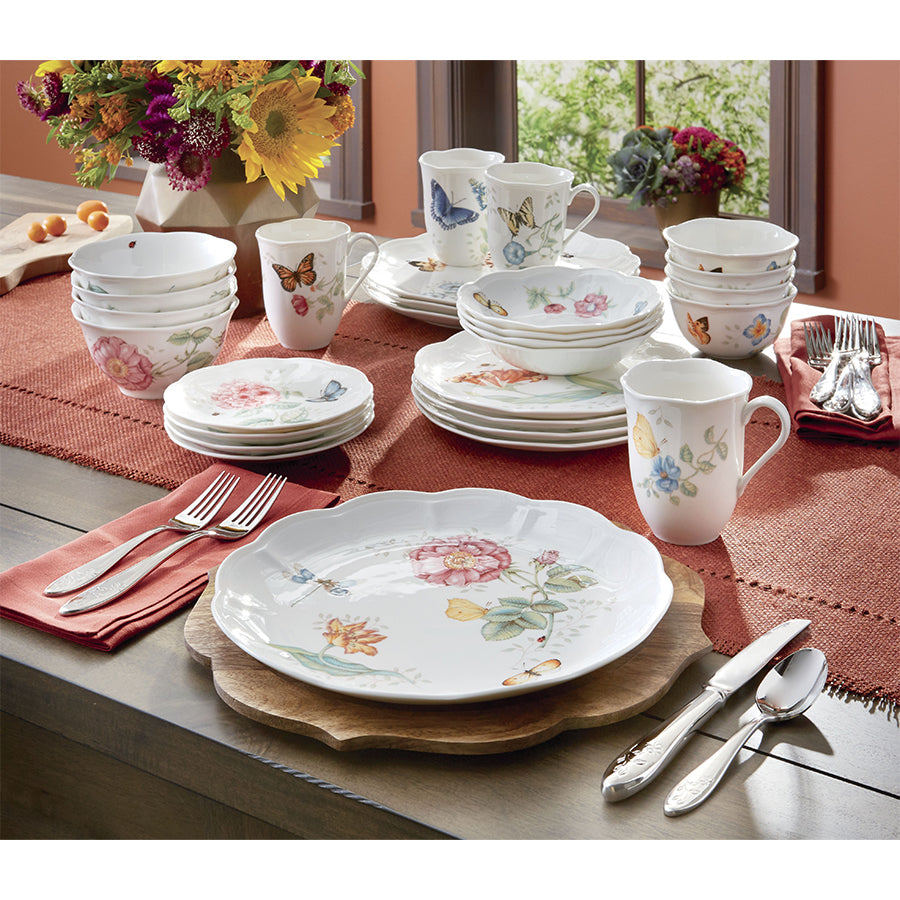 LENOX BUTTERFLY - 28 PARCA 4 KISILIK (YEMEK,ACCENT,PASTA,KASE 0.47L,KASE 0.35L,KASE 0.33L,KUPA)