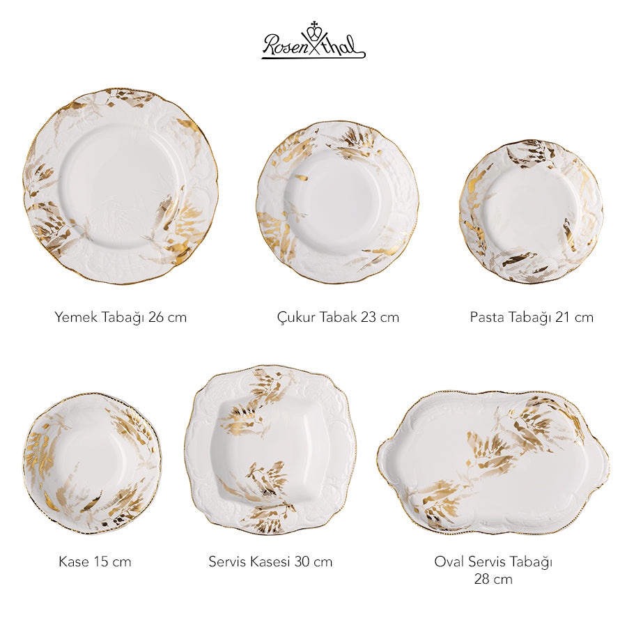 ROSENTHAL Midas 12 Kişilik 51 Parça Porselen Yemek Takımı D’Maison 