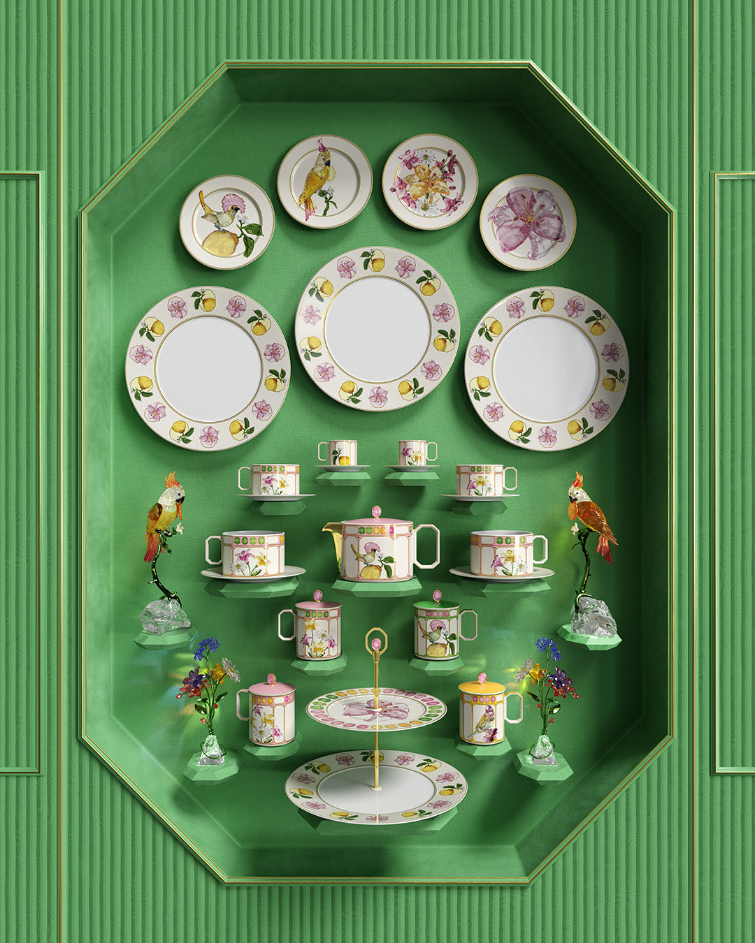 SWAROVSKI X ROSENTHAL Idyllia Marshmallow 12 Kişilik 51 Parça Porselen Yemek Takımı D’Maison 