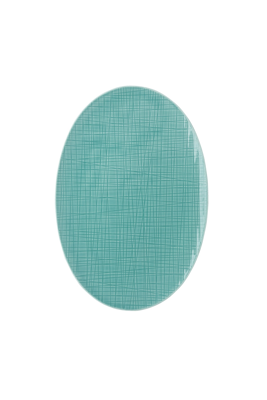 ROSENTHAL Mesh Mavi Oval Porselen Servis Tabağı 30 cm D’Maison 