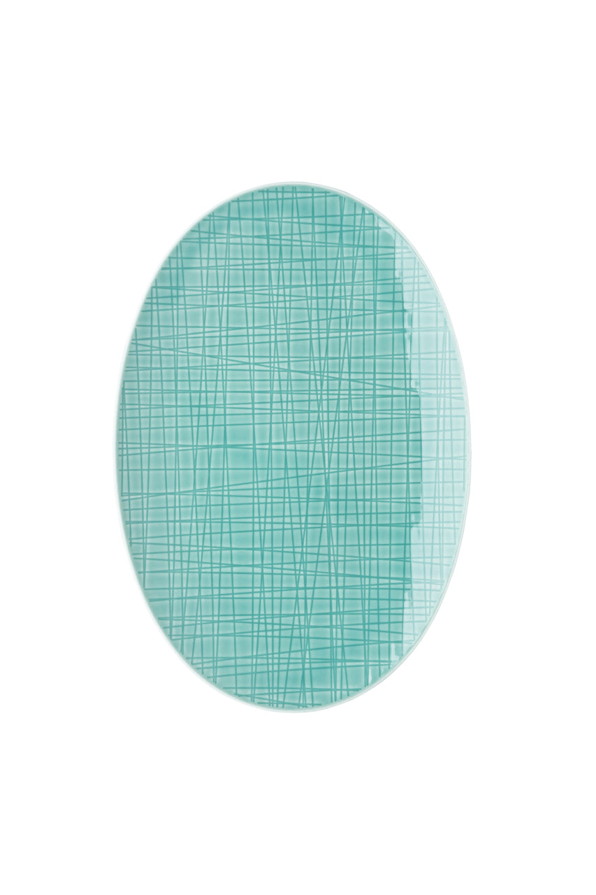 ROSENTHAL Mesh Mavi Oval Porselen Servis Tabağı 25 cm D’Maison 